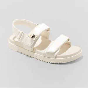Women's Jonie Ankle Strap Footbed Sandals - A New Day Off-White 9.5